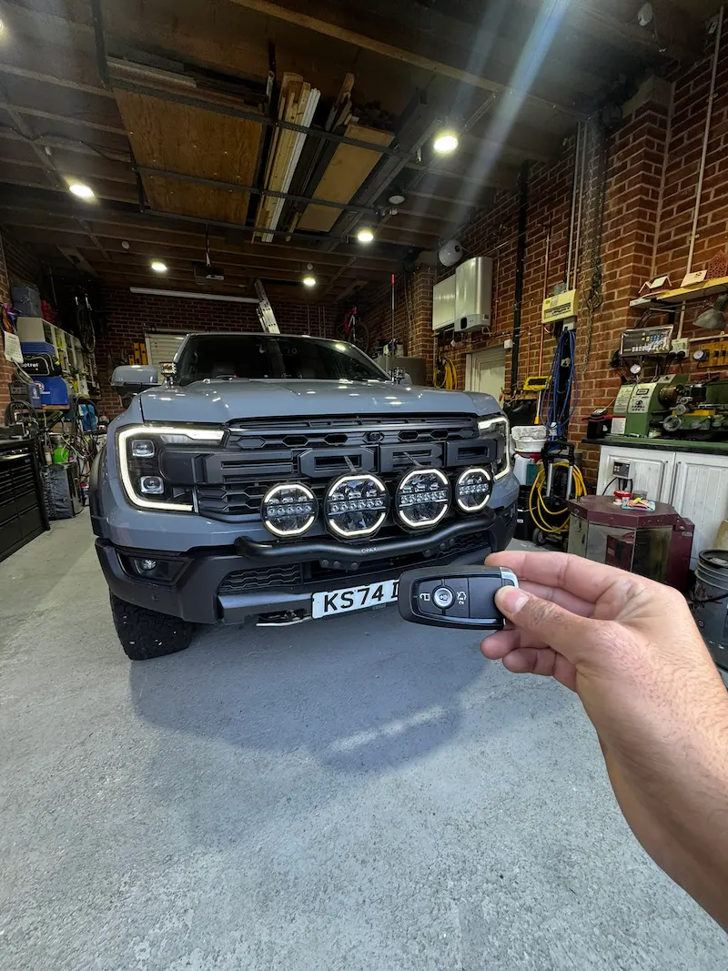 Ford Ranger Powertrain Control Module (PCM) being programmed on-site in East London using genuine Ford FDRS diagnostic software